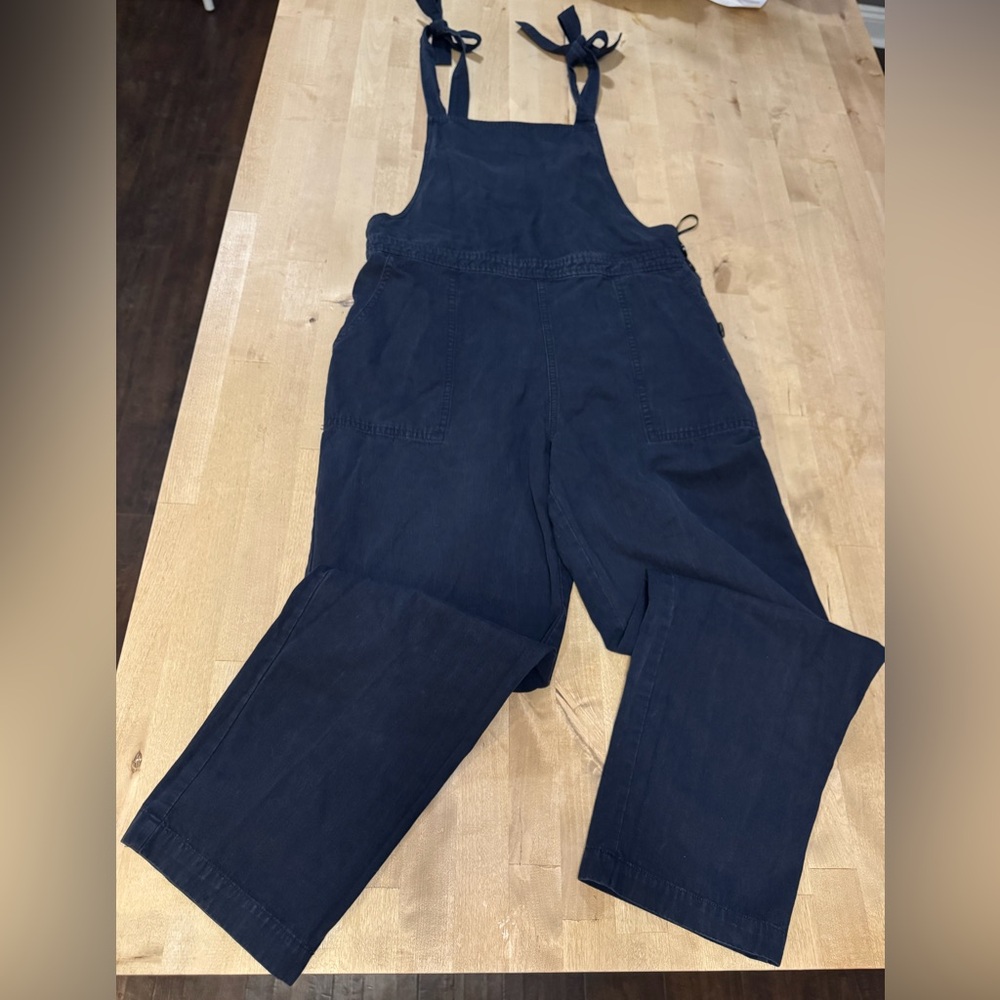 FRNCH Dark Blue tie top cropped Women's Overalls
